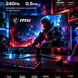 Monitor Gamer MSI 27" MAG 275CQDF WQHD Rapid VA 240Hz 0.5ms Curved 2xHDMI + 1xDP (II)