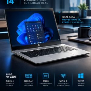 NOTEBOOK HP PROBOOK G10 14" RYZEN 5 16GB RAM, 512GB WIFI6-E WIN 11